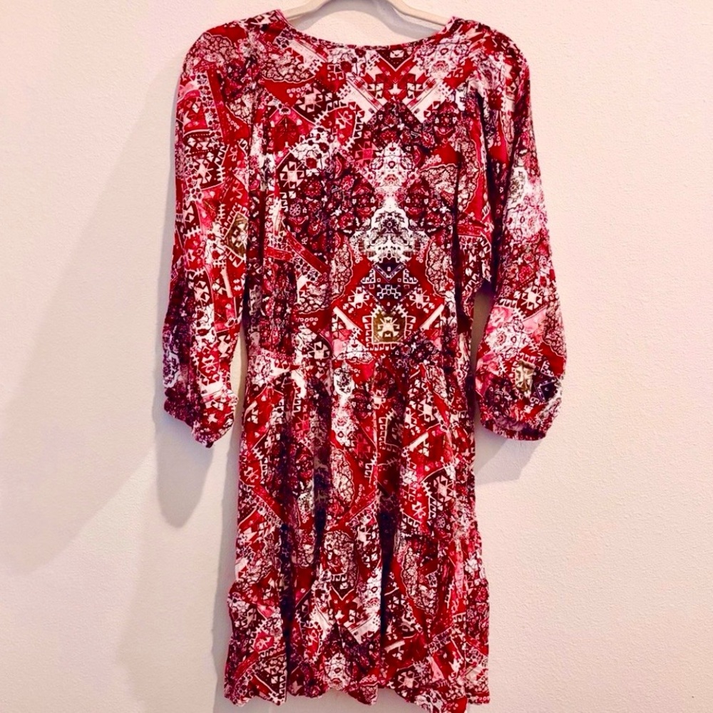 Calvin Klein Mosaic Boho Midi Dress— Size 10 - Picture 6 of 9